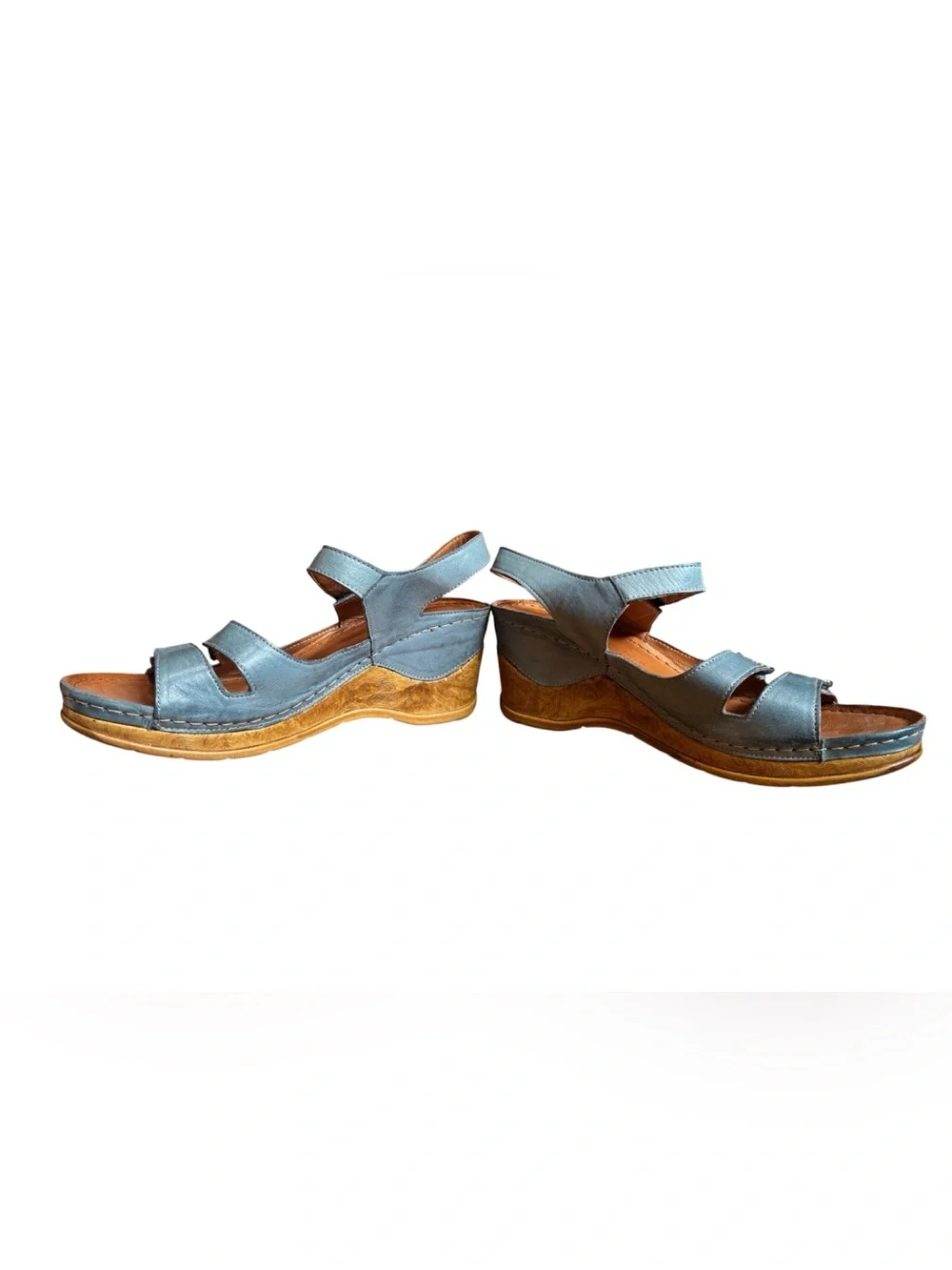 Spring Step Leather Wedge Sandals Sz 38
